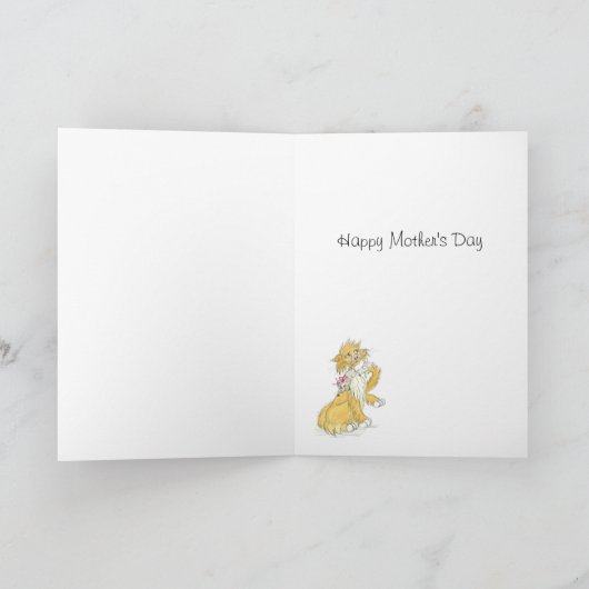 Moederdag met Kat-kaart Kaart (Binnen)