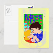 Moederdag met kind briefkaart (Voorkant / Achterkant)