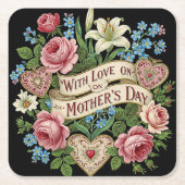 Moederdag met liefde kartonnen onderzetters (Voorkant)