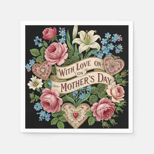 Moederdag met liefde servet (Voorkant)