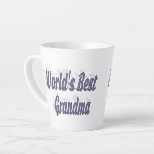Moederdag met oma gray typografie latte mok (Linkerhoek)
