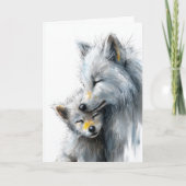 Moederdag met Poolvos Feestdagen Kaart (Voorkant)