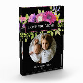 Moederdag met prachtige roze bloemen fotoblokken (Links)