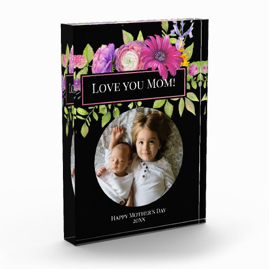 Moederdag met prachtige roze bloemen fotoblokken (Links)