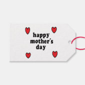 Moederdag met rode harten cadeaulabel (Voorkant (Horizontaal))