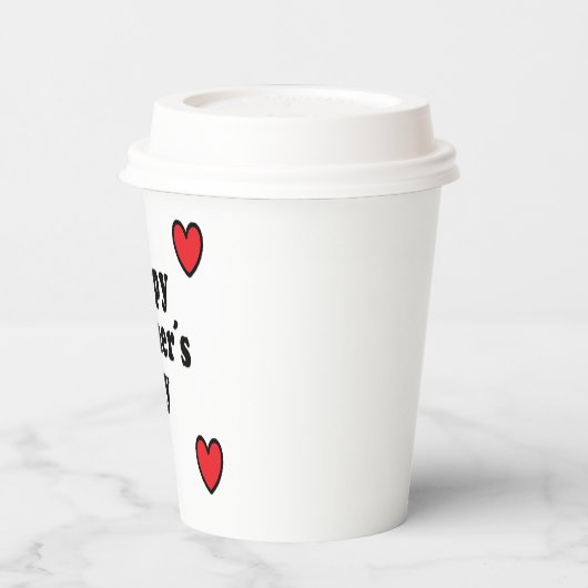 Moederdag met rode harten papieren bekers (Links)