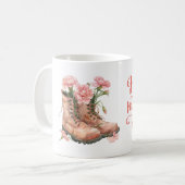 Moederdag met Roze Anjer Bloem voor Mama Koffiemok (Voorkant links)