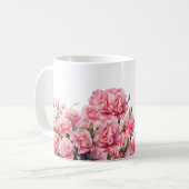 Moederdag met Roze Anjer Bloem voor Mama Koffiemok (Voorkant links)