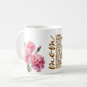 Moederdag met Roze Anjer Bloem voor Mama Koffiemok (Voorkant links)