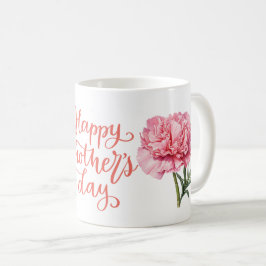 Moederdag met Roze Anjer Bloem voor Mama Koffiemok