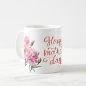 Moederdag met Roze Anjer Bloem voor Mama Koffiemok (Voorkant links)