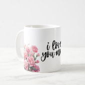 Moederdag met Roze Anjer Bloem voor Mama Koffiemok (Voorkant links)