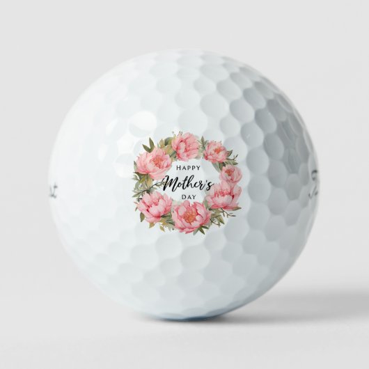 Moederdag met roze bloem golfballen (Voorkant)