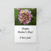 Moederdag met roze bloemen kaart (Binnen)