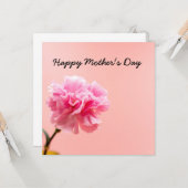 Moederdag met roze natievloeren op roze kaart (Voorkant / Achterkant in situ)