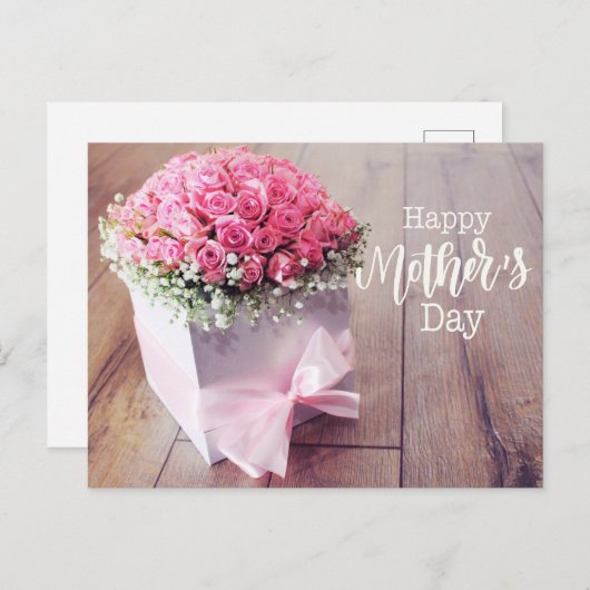 Moederdag met roze roze Kaart (Voorkant / Achterkant)