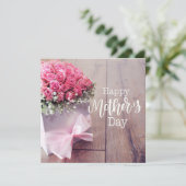 Moederdag met roze roze Kaart (Staand voorkant)