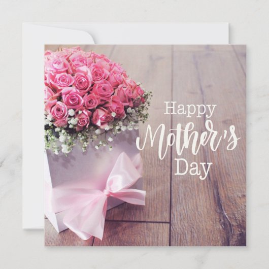 Moederdag met roze roze Kaart (Voorkant)