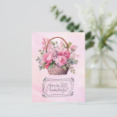 Moederdag met roze roze Kaart (Staand voorkant)