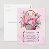 Moederdag met roze roze Kaart (Voorkant / Achterkant)