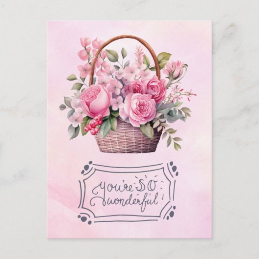 Moederdag met roze roze Kaart (Voorkant)