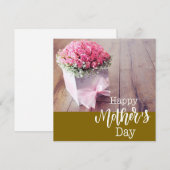 Moederdag met roze rozen kaart (Voorkant / Achterkant)