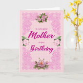 Moederdag met roze rozenrozen Kaart (Gele Bloem)