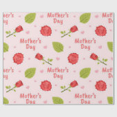 Moederdag met Rozen Cadeaupapier (Vlak)