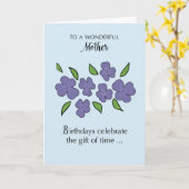 Moederdag met Violet Flowers en Leaves Kaart (Gele Bloem)