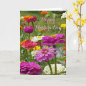 "Moederdag met Zinnias." Wenskaart Kaart (Gele Bloem)