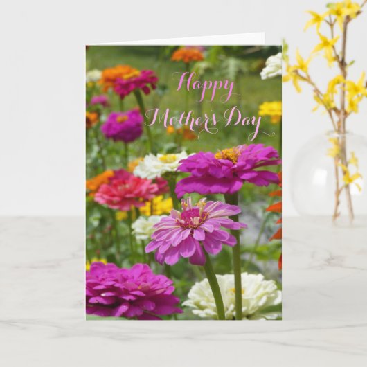 "Moederdag met Zinnias." Wenskaart Kaart (Gele Bloem)