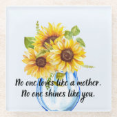 Moederdag met zonnebloem Onderzetter (Voorkant)