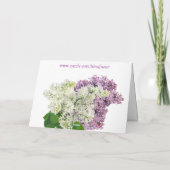 Moederdag. Meter. Lila bloemenKaart Kaart (Achterkant)