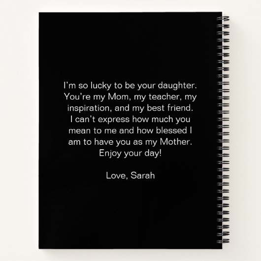 Moederdag Mijn beste vriend Custom Photo Notitieboek (Achterkant)