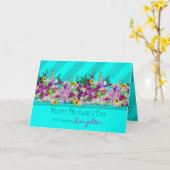 Moederdag, MIJN dochter, Tuinbloemen, Aqua Kaart (Gele Bloem)