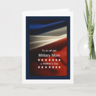 Moederdag - Militaire moeder - Vlag VS + Gedicht Kaart