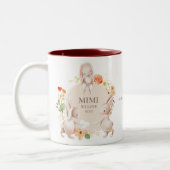 Moederdag Mimi We houden van Bunny Rabbit Floral Tweekleurige Koffiemok (Links)