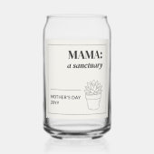 Moederdag Minimalist Mama Sanctuary Botanisch Blikvorm Glas (Voorkant)
