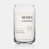 Moederdag Minimalist Mama Sanctuary Botanisch Blikvorm Glas (Achterkant)