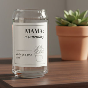 Moederdag Minimalist Mama Sanctuary Botanisch Blikvorm Glas