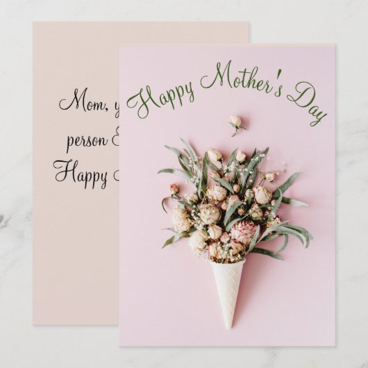 Moederdag - Minimalistisch - Bloemen - Koon Feestdagenkaart (Voorkant / Achterkant)