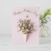 Moederdag - Minimalistisch - Bloemen - Koon Feestdagenkaart (Staand voorkant)