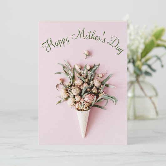 Moederdag - Minimalistisch - Bloemen - Koon Feestdagenkaart (Staand voorkant)