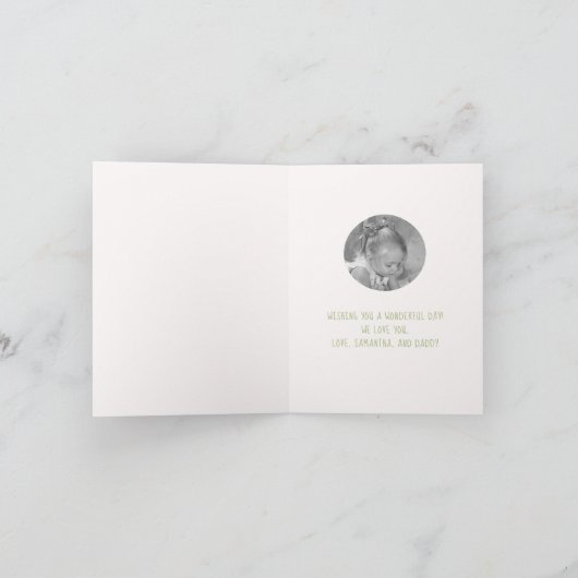 Moederdag minimalistische Waterverf Roos Wreater Kaart (Binnen)