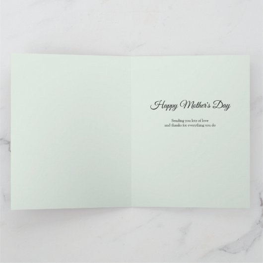 Moederdag Mint en Roze Feminine Floral 3 Foto Kaart (Binnen)