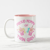 moederdag mm van Twin Girls Tweekleurige Koffiemok (Links)