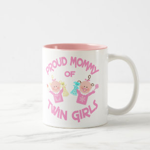moederdag mm van Twin Girls Tweekleurige Koffiemok