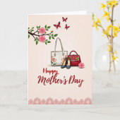 Moederdag modekaart met bloemen kaart (Gele Bloem)