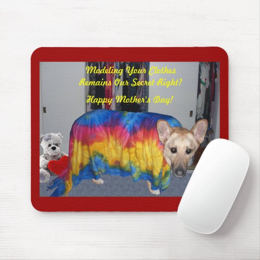 Moederdag modelleerkleding muismat (Met muis)