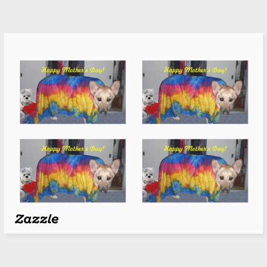 Moederdag modelleerkleding rechthoekige sticker (Vel)